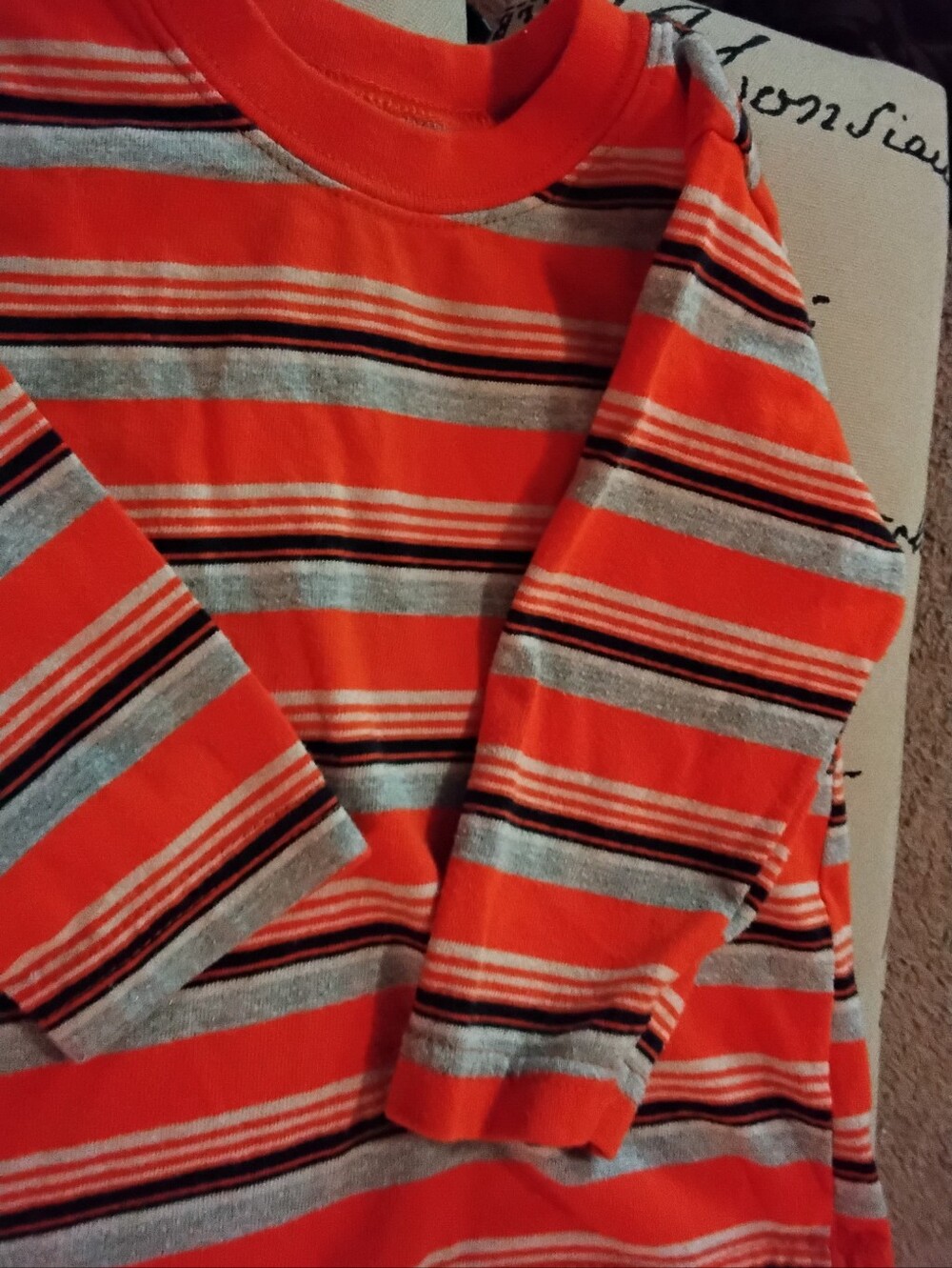 Garanimals Boys Size 12 Months Long Sleeve Shirt Orange And Gray